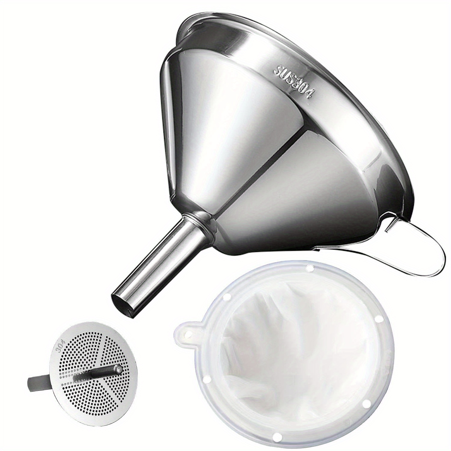 Commercial Kitchen Oil Filter - 3 pcs/pack Funnel for filling bottles,