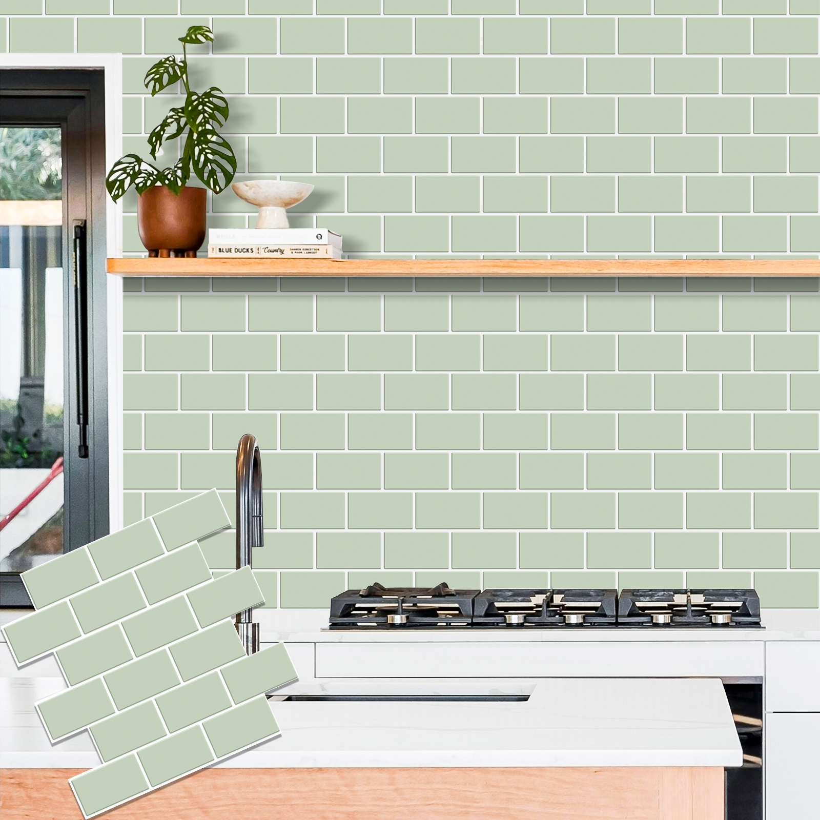 Commercial Kitchen Warmer - 5pcs Subway Design Wall Tile Sticker