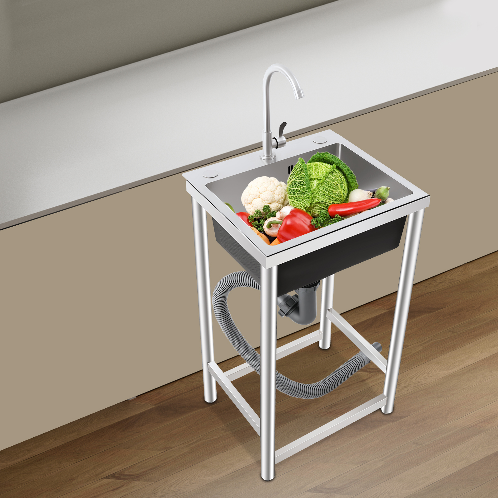 Commercial Kitchen Taps - 45x40x22cm Kitchens Single Bowl Commercial Sink,