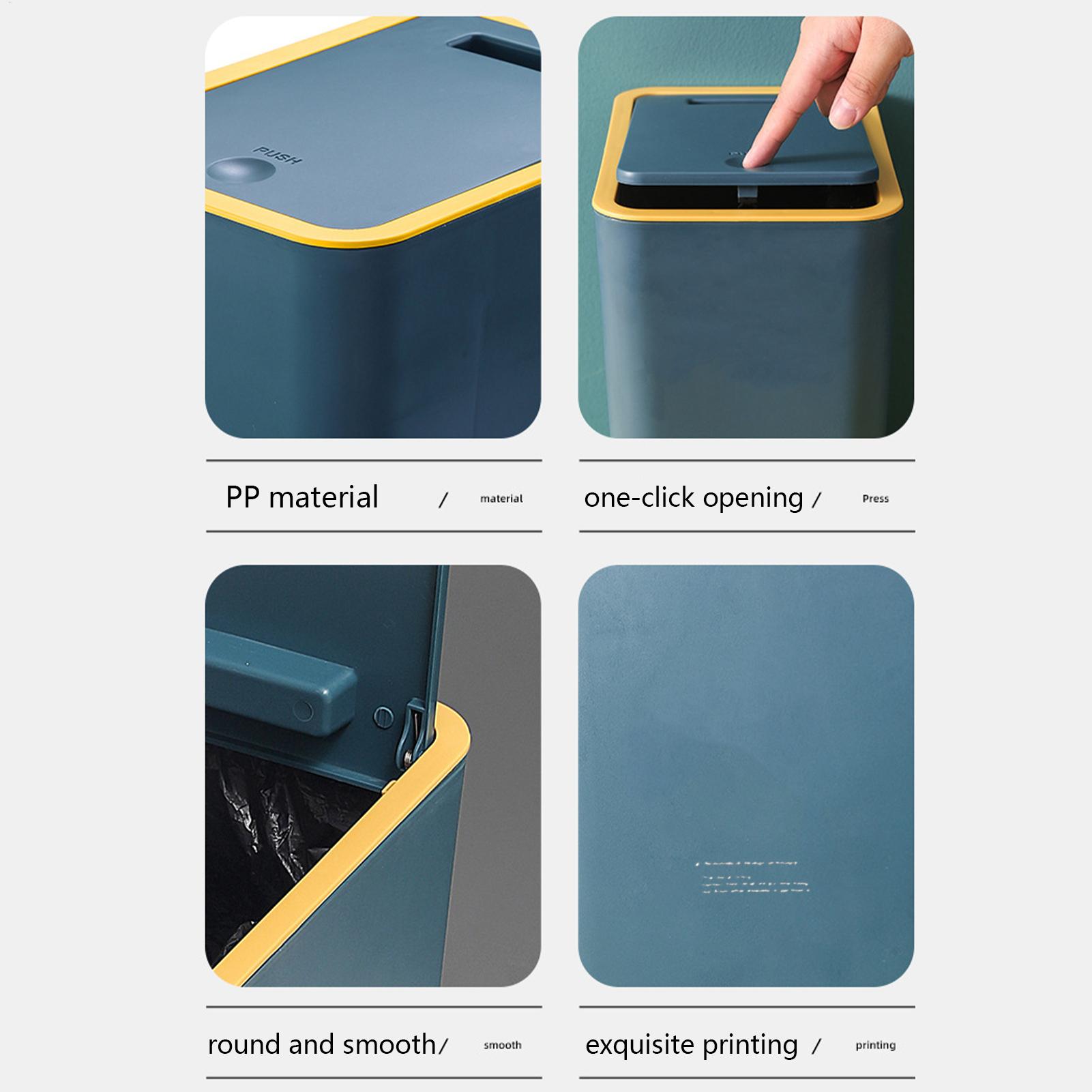Commercial Kitchen Trash Can - Bathroom Trash Can with Press Lid