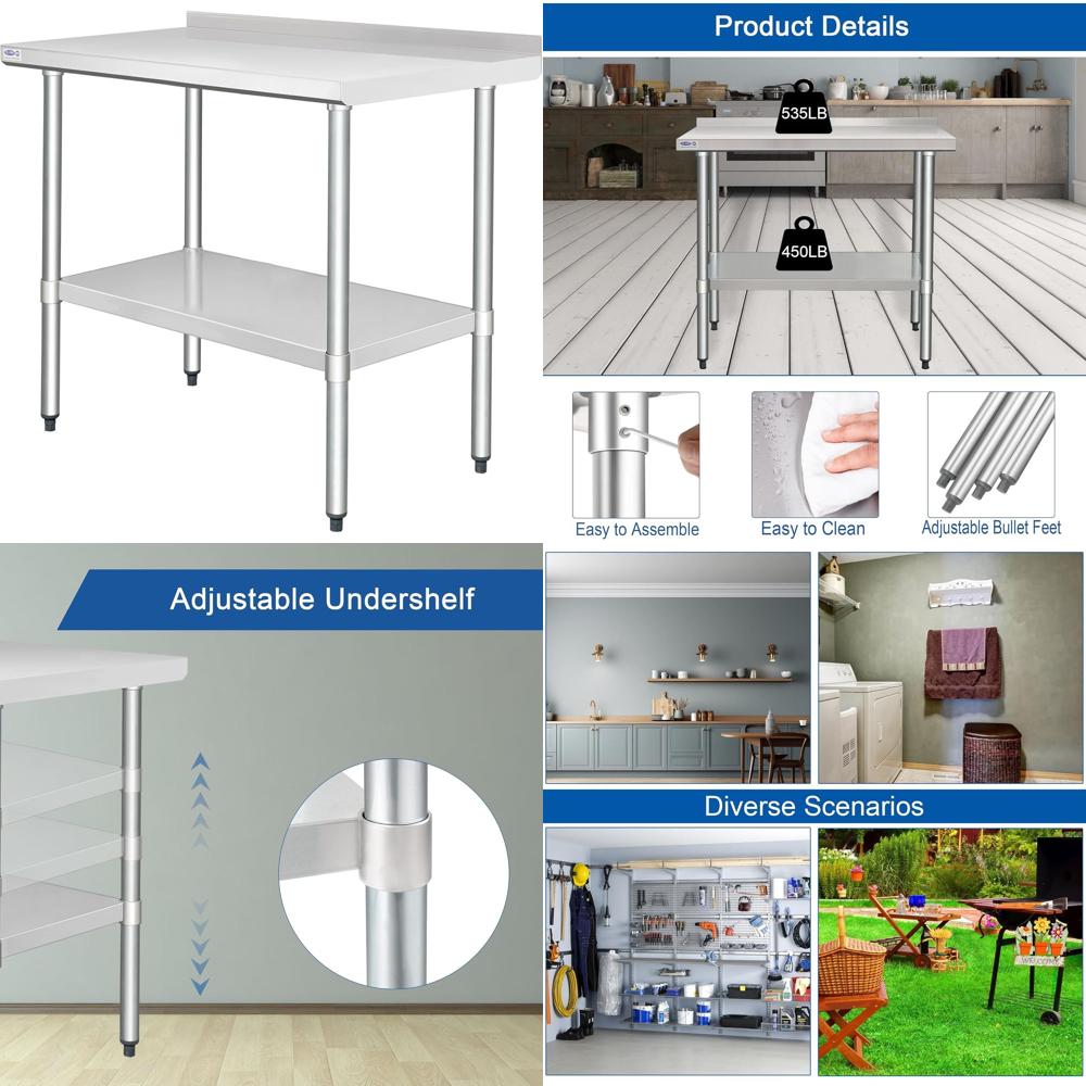 Commercial Kitchen Usa - Stainless Steel Commercial Kitchen Prep Table