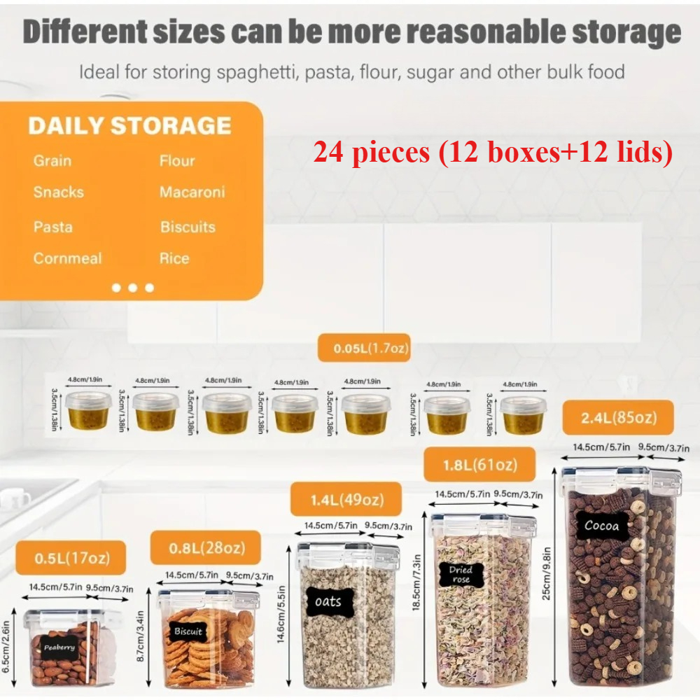 24Pcs Food Storage Containers  - огляд і ціна Commercial Kitchen Setup