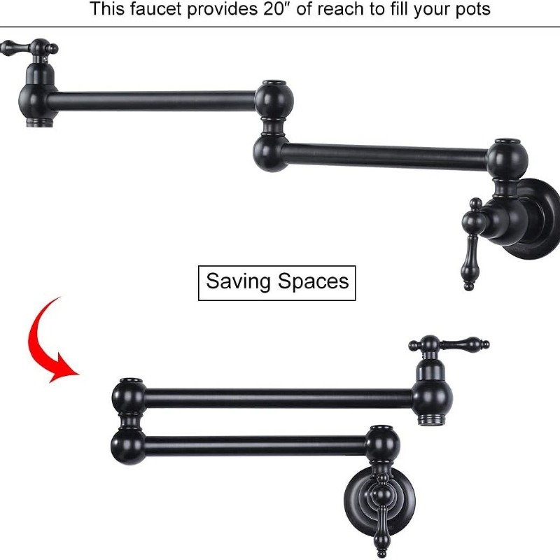 Black Pot Filler Tap Wall Moun - огляд і ціна Commercial Kitchen Taps