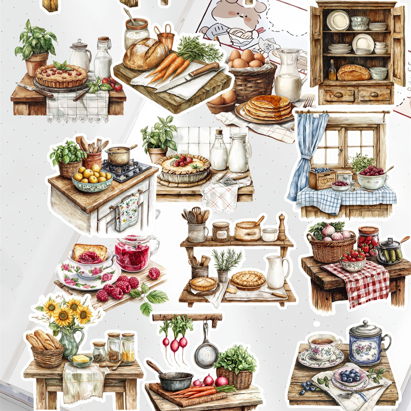 20pcs Watercolor Village Kitch - огляд і ціна Commercial Kitchen Fridge