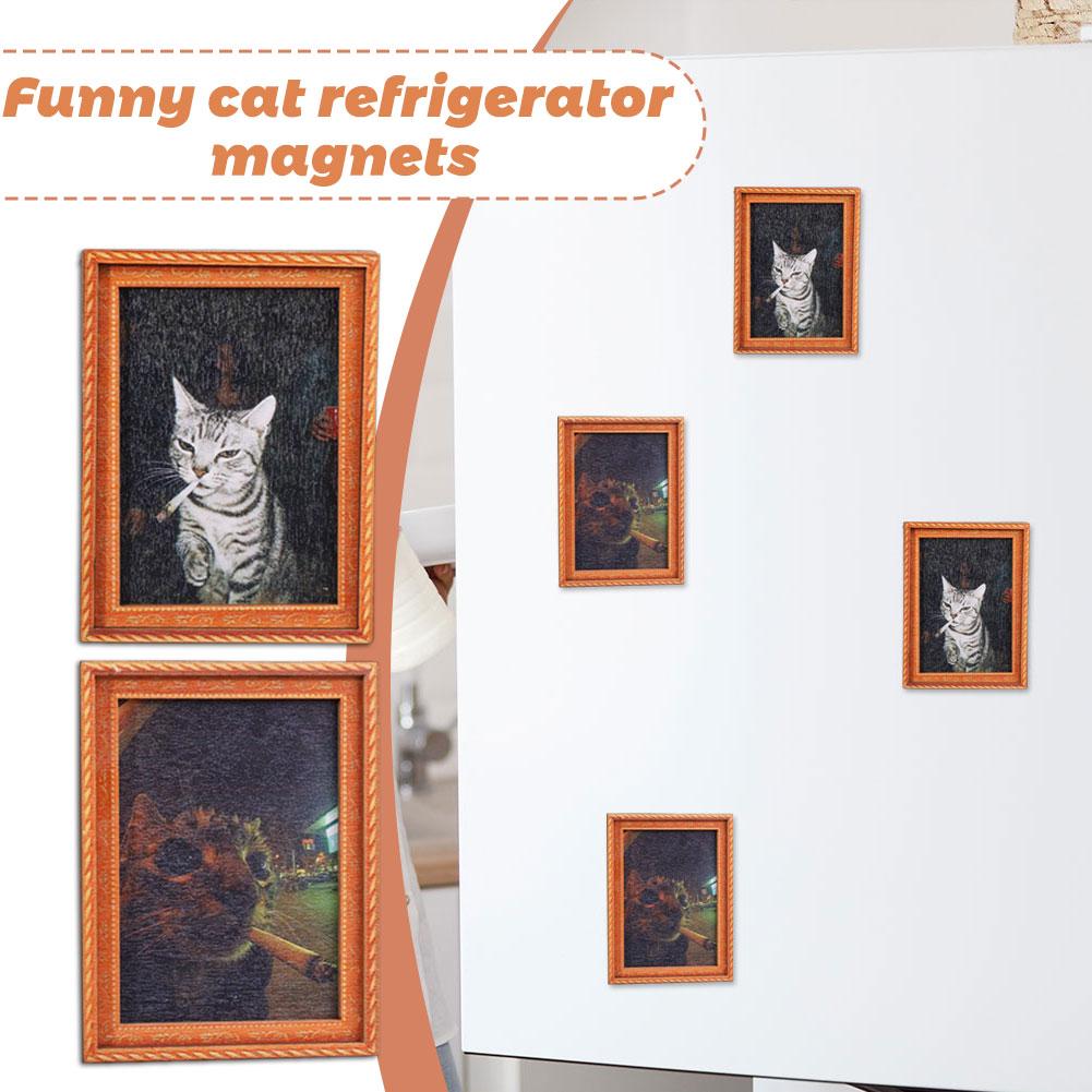 Quirky Smoking Cat Wooden Fram - огляд і ціна Commercial Kitchen Fridge