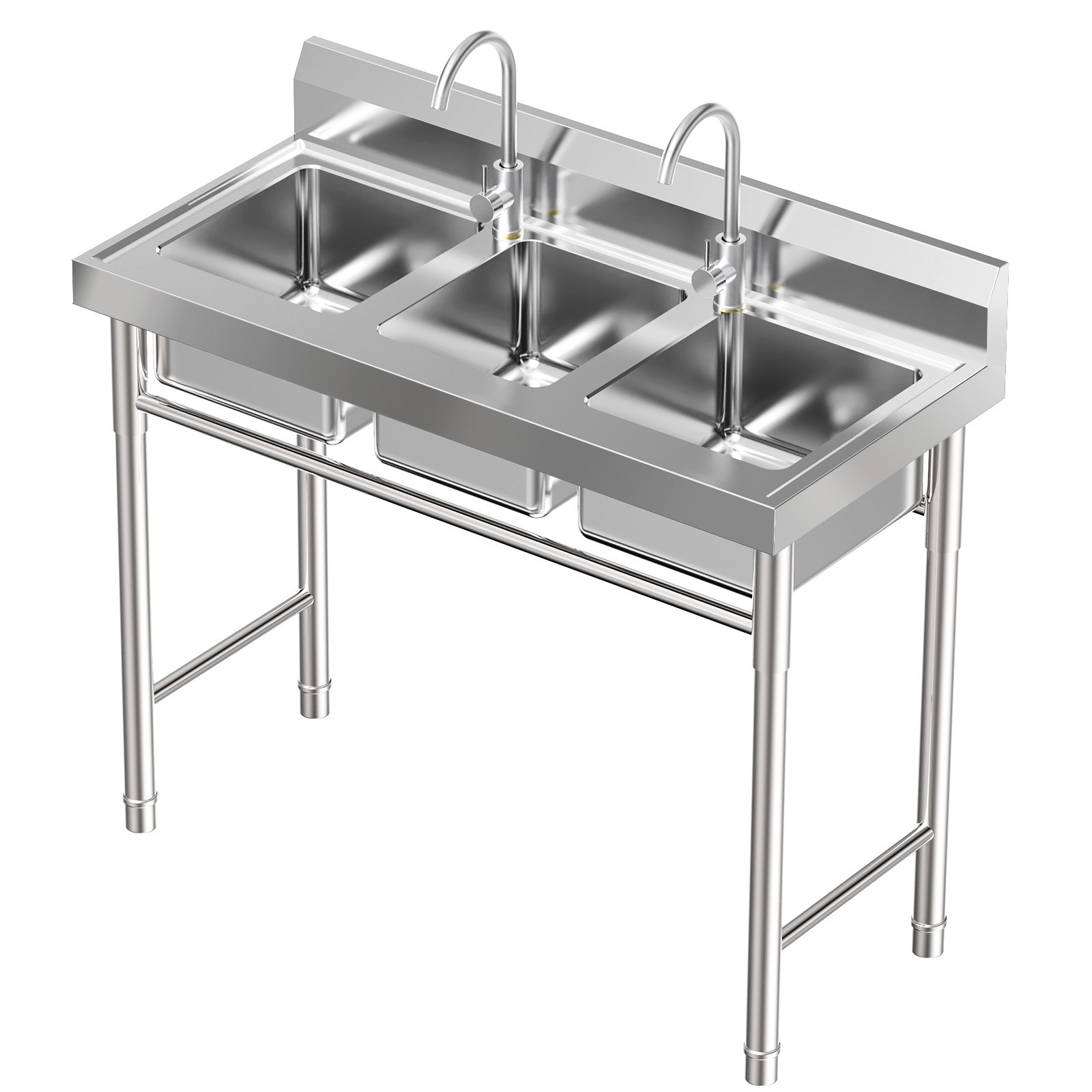 Stainless Steel Sink, 3 Sink C - огляд і ціна Commercial Kitchen Taps