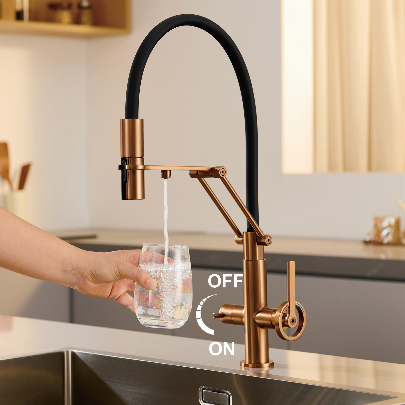 Industrial brass brushed rose  - огляд і ціна Commercial Kitchen Taps