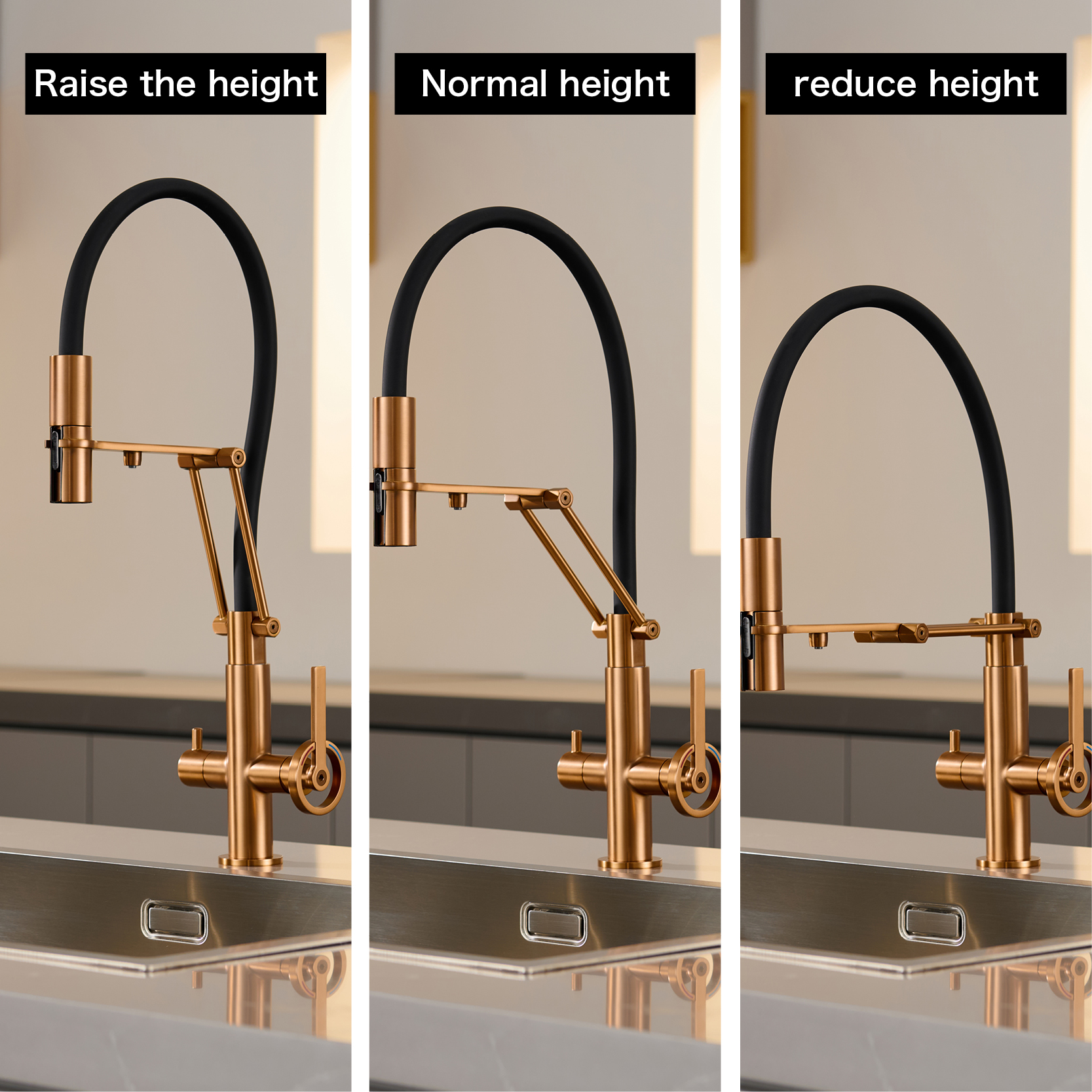Industrial brass brushed rose  - огляд і ціна Commercial Kitchen Taps