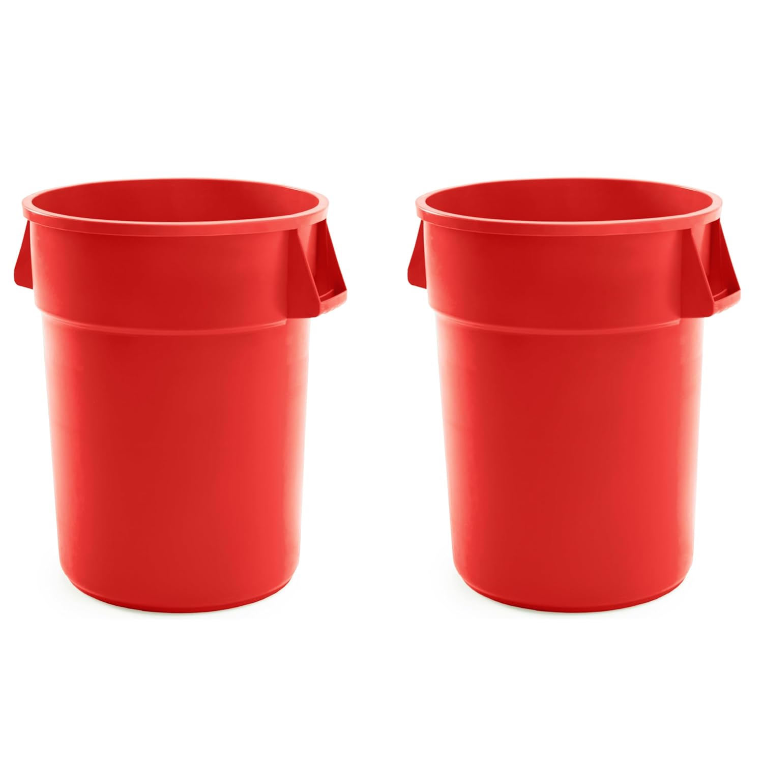 2 Pack 55 Gallon Red Round Com - огляд і ціна Commercial Kitchen Trash Can